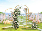 (5.9ft4.9ft3.9ft) Three-Piece Set Wedding Arc Top Iron Art Wedding Iron Arch Gold 17309543