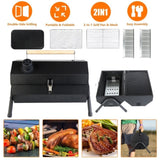 ZNTS Portable Charcoal Two Side Small BBQ Folding Outdoor Stove Barbecue Smoker with 1Pc 22774928