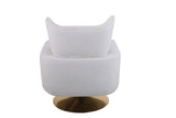 Classic Mid-Century 360-degree Swivel Accent Chair, White Teddy Fabric W1361104579