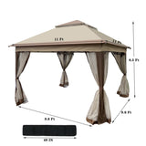 ZNTS Outdoor 11x 11Ft Pop Up Gazebo Canopy With Removable Zipper Netting,2-Tier Soft Top Event 99659199