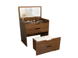 3-in-1 Vanity Desk with Flip Top Lighted Mirror & Storage Stool, Compact Makeup Dressing Table for 32529191