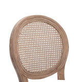 ZNTS Hengming French Country Wooden Barstools Rattan Back With Upholstered Seating , Beige and Natural W21236874