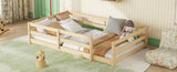 Twin Size Bed, Montessori Bed with Fence, Kids Montessori Bed Twin Size, Wood Montessori W1820P331919