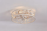 18.1-inch White Vintage Caged Ceiling Fan Light Quiet Operation, Remote Control, Industrial Style W1340P246415