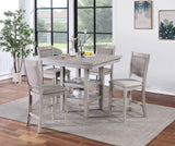 Dining Room Furniture Counter Height 5pc Set Square Table w Shelves Cushion Chairs Modern Style B01146567