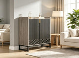 5 Tier Modern Shoe Cabinet with Doors Entryway Storage Organizer 90032144