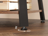 71.5 in. Industrial Coat Rack with 8 Hooks and 3-Tier Storage Shelves, Rustic Brown and Black 53310809
