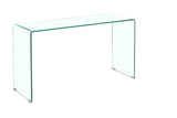 Glass Console Table, Transparent Tempered Glass Console Table with Rounded Edges Desks, Sofa Table W1718P234156
