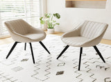 A set of 2 dining chairs, medieval modern kitchen dining chair, PU decorative chairs with black 07648211