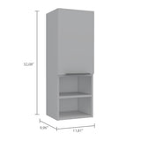 Mila Bathroom Cabinet, Two Internal Shelves, Two External Shelves, Single Door -White B20091955
