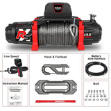 X-BULL 13500 lb Winch Load Capacity Electric Winch -12V DC Power for Towing Truck Off Road, 2 in 1 W1218121329