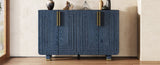 TREXM 54" Retro Buffet Cabinet with Storage, 4-Door Vintage Fluted Sideboard Cabinet with Adjustable N715P289209M