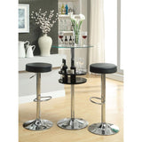 Black and Chrome Adjustable Hydraulic Bar Stool B062P149094