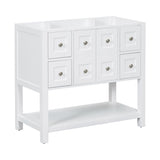 36'' Bathroom Vanity without Sink,Free Standing Vanity Set with 4 Drawers& Soft Closing Doors,Solid WF317175AAK