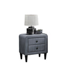 Grey Color Velvet Gorgeous 1pc Nightstand Bedside Table 2x Drawers Bedroom Furniture Sleek Design B011P190167