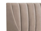 Aspen Vertical Tufted Modern Headboard Platform Bed Set, Queen, Mink Beige Performance Velvet B2719P238510