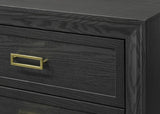Glamorous 1pc Modern Glam Style 2-Drawer Nightstand Black Gold Finish Gold-colored Hardware Bedroom B011P144711