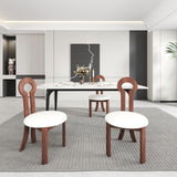Vintage Rubber Solid Wood Dining Chair, Sheep Plush Dining Chair, Armless Dining Chair, Suitable For W1535P281510