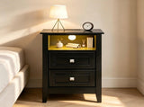 () 2-Drawer Bedside Table Shelves Made of MDF and Painted Bedside Table 49855055