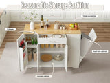 53'' Kitchen Storage Islands with Drawers and Trash Can Storage for Kitchen & Dining. Modern W1820P281267