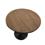 ZNTS Walnut color Round Dining Table, 31.5" Tulip Table Kitchen Dining Table 2-4 People with MDF Table W2189131851
