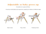 Convertible Baby High Chair to Rocker with 5-Point Harness, Foldable Infant Feeding Chair with W2699P371974