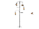 93inch Iron Bird Feeder With Six Hooks, Bird Feeder Black Courtyard 44782895