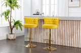 COOLMORE Swivel Bar Stools Set of 2 Adjustable Counter Height Chairs with Footrest for Kitchen, W1539103102
