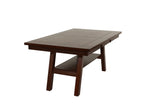 ZNTS Dining Table Rectangle Dining Table w Shelve 1pc Table Only Rubber wood Dark Walnut Finish Dining B011P192196