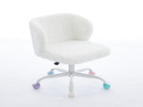 A&A Furniture Office,Artificial rabbit hair Home Office with Metal Base,Adjustable Desk W1143P324154