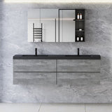 72" Floating Bathroom Vanity with Sink, Modern Wall-Mounted Bathroom Storage Vanity Cabinet with Two W1573P155850