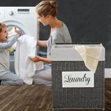 ZNTS Laundry Hamper with Lid Laundry Basket with Handles Liner Bag Paper Woven Hampers for Laundry 46613192