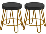 Upholstered Velvet Counter-Height Barstool, Set of 2, Black 05643034