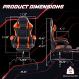 Gaming Computer Chair with Wheels, Adjustable Height Pu Leather Gamer Chair Office Desk 00283337