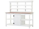 66" Large Outdoor Farmhouse Wooden Potting Bench Table, Garden Workstation with 2 Drawers, WF300211AAK