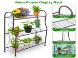 3-Tier Metal Plant Stand, Indoor Outdoor Flower Pots Holder, Plant Display Rack Shelf, Utility 26960260