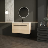 LEVISTAR Oak 36 Inch Bathroom Vanity with resin Countertop Sink, 2 Doors Bathroom Cabinet Set W1972P165045