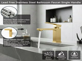 Single Handle Bathroom Faucet Lavatory Faucet Stainless Steel Single Hole-T20, Brushed GoldUnable 44171604