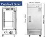 27"W Commercial Freezer Single Solid Door Stainless Steel Reach-in Freezer 18.68 Cu.ft. Upright Fan N818P191847S
