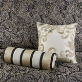 5 Piece Jacquard Bedspread Set with Throw Pillows Black King B03597642
