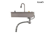 Waterfall Kitchen Sink, Stainless Steel Single Bowl in Black, Multifunctional Workstation with 33860587