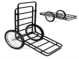 Black Game Cart with Double-Layer Structure - 2-Level Adjustment, 550 lbs Capacity, 20" Rubber 46881865
