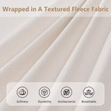 King Size Solid Wood Bed Frame With Fleece Upholstered Headboard, Ivory N757P256241B