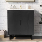 30" Bathroom vanity Set with Sink, Combo Cabinet, Bathroom Storage Cabinet, Solid Wood Frame WF319594AAB