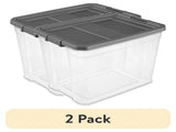 (2 pack)108 Quart Extra-Large Stackable Storage Bin, Clear Plastic Storage Container with Latch Lid, 97218604