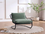 Ergonomic Low Profile Accent Armchair, Heavy-Duty Metal Frame Upholstered Reading Side Chair, 70841377