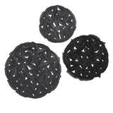 Textured Feather 3-piece Metal Disc Wall Decor Set B03597680