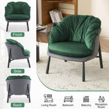 Velvet Accent Chair Barrel Chair with Metal Legs Modern Comfy Armchair Accent Reading Chair for 70121203