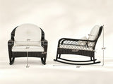 Heavy Duty PE Wicker Patio Rocking Chair 400LBS, Outdoor Rocker with Removable Washable Sponge 98091753