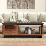 47" Coffee Table, No Assembly Required, Black with Bourbon Finish B108P160164